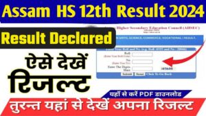 Assam HS 12th Result 2024 Direct Link