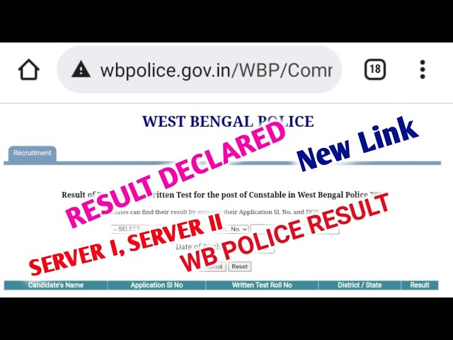 WB Police Constable Result 2022