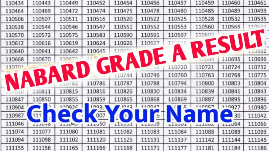 NABARD Grade A Result 2022 LINK OUT