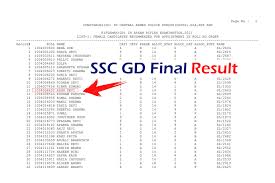 SSC GD Final Result 2022