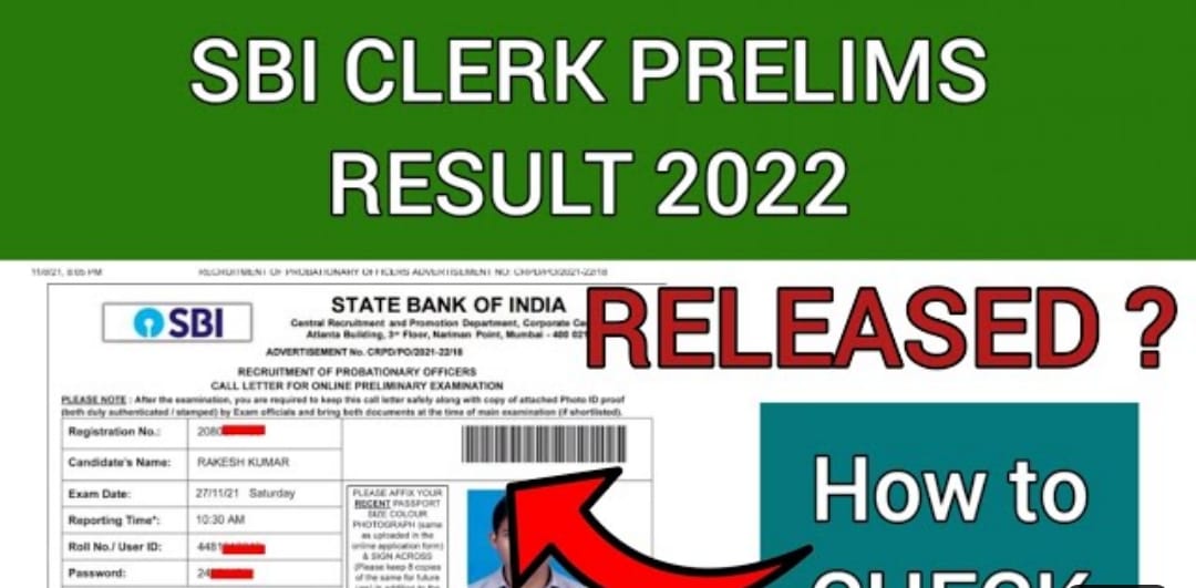 SBI Clerk Result 2022, (Link) Junior Assistant Prelims Cut Off, Score Card