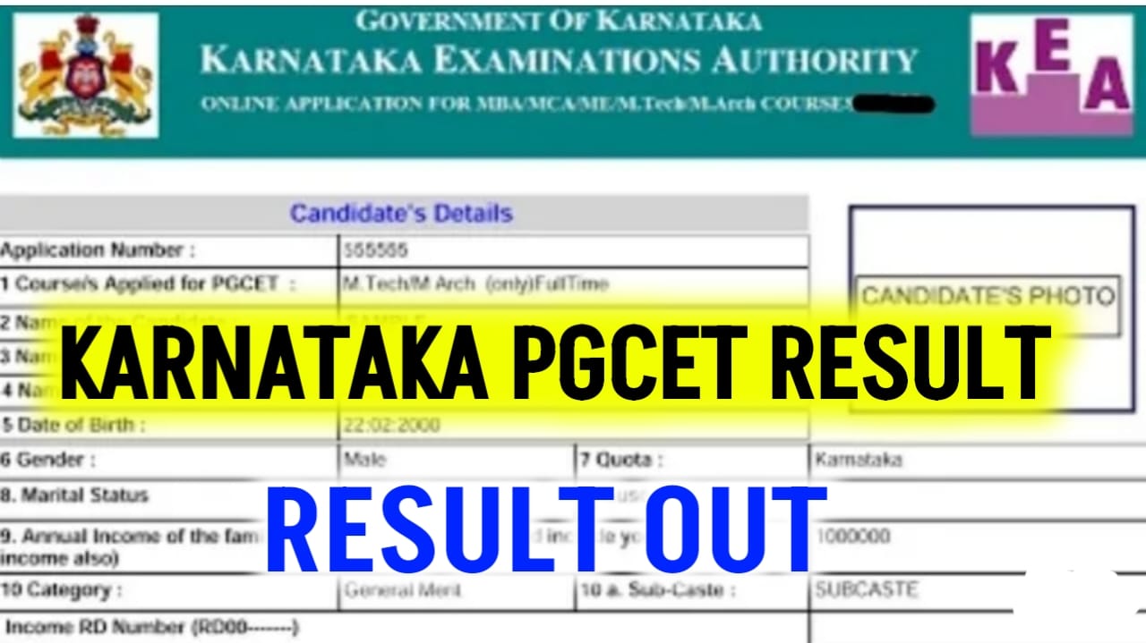 Karnataka PGCET Results 2022 New Link
