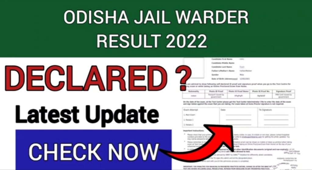 Odisha jail warder result 2022