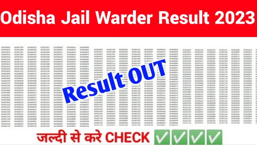 Odisha Jail Warder Result 2023 Direct Link