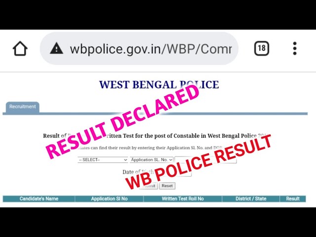 WBP Constable Result 2023 Result Direct Link