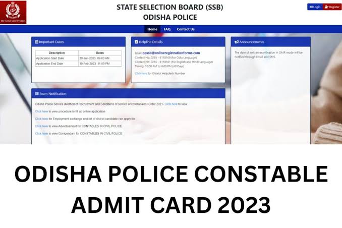 Odisha Police Constable PMT/ PET Admit Card OUT