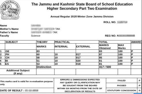 JKBOSE 10th Result 2023: Check JK Board Class 10th Results By Roll Number @ jkbose.nic.in