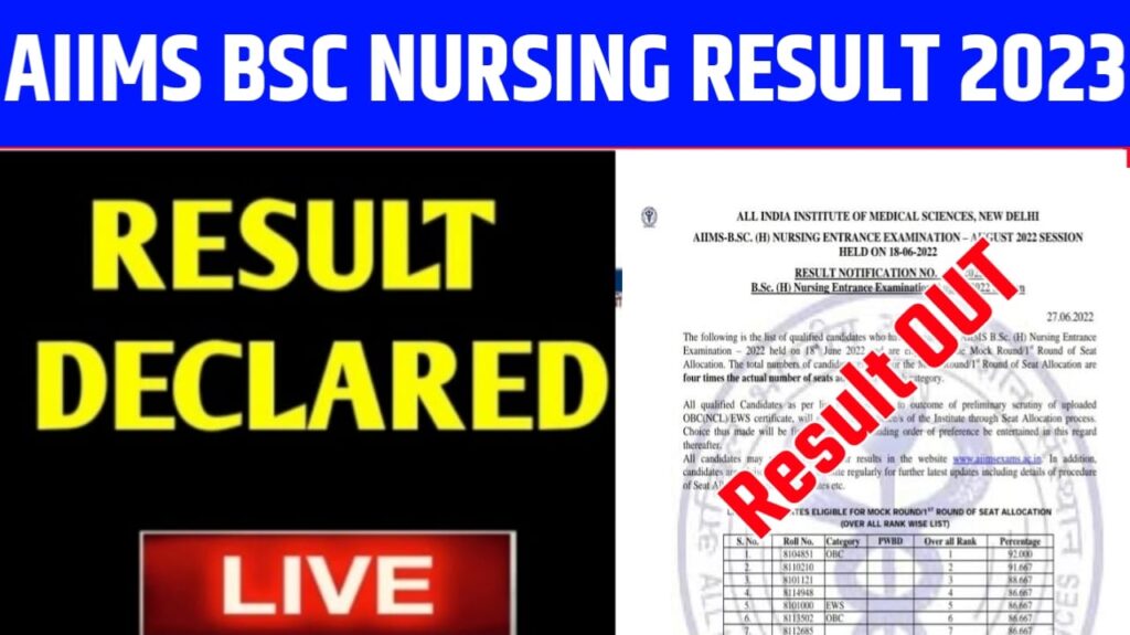 AIIMS BSc Nursing Result 2023 Direct Link