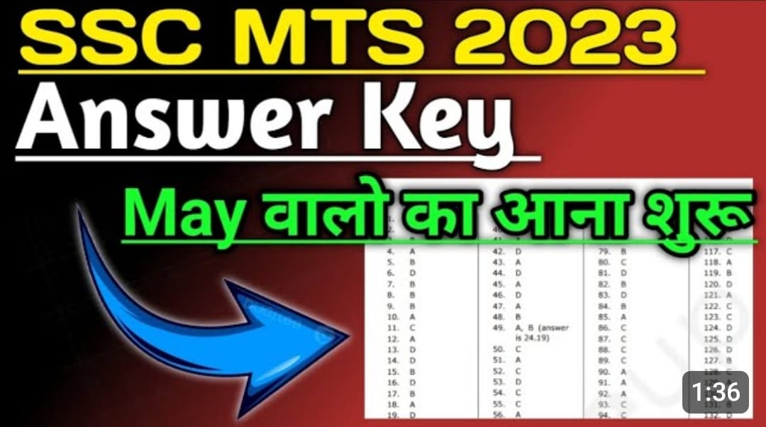 SSC MTS Answer Key 2023 and Question Paper PDF Download With Score Card