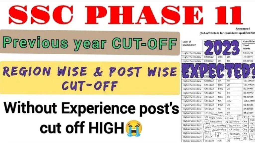 SSC Selection Post Phase 11 Cut off 2023 pdf! XI Expected Cutoff
