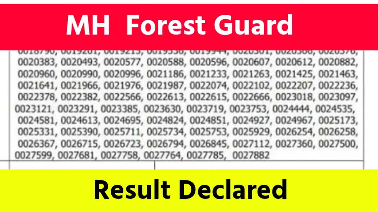 Maharashtra Forest Guard Result 2023 Link Active