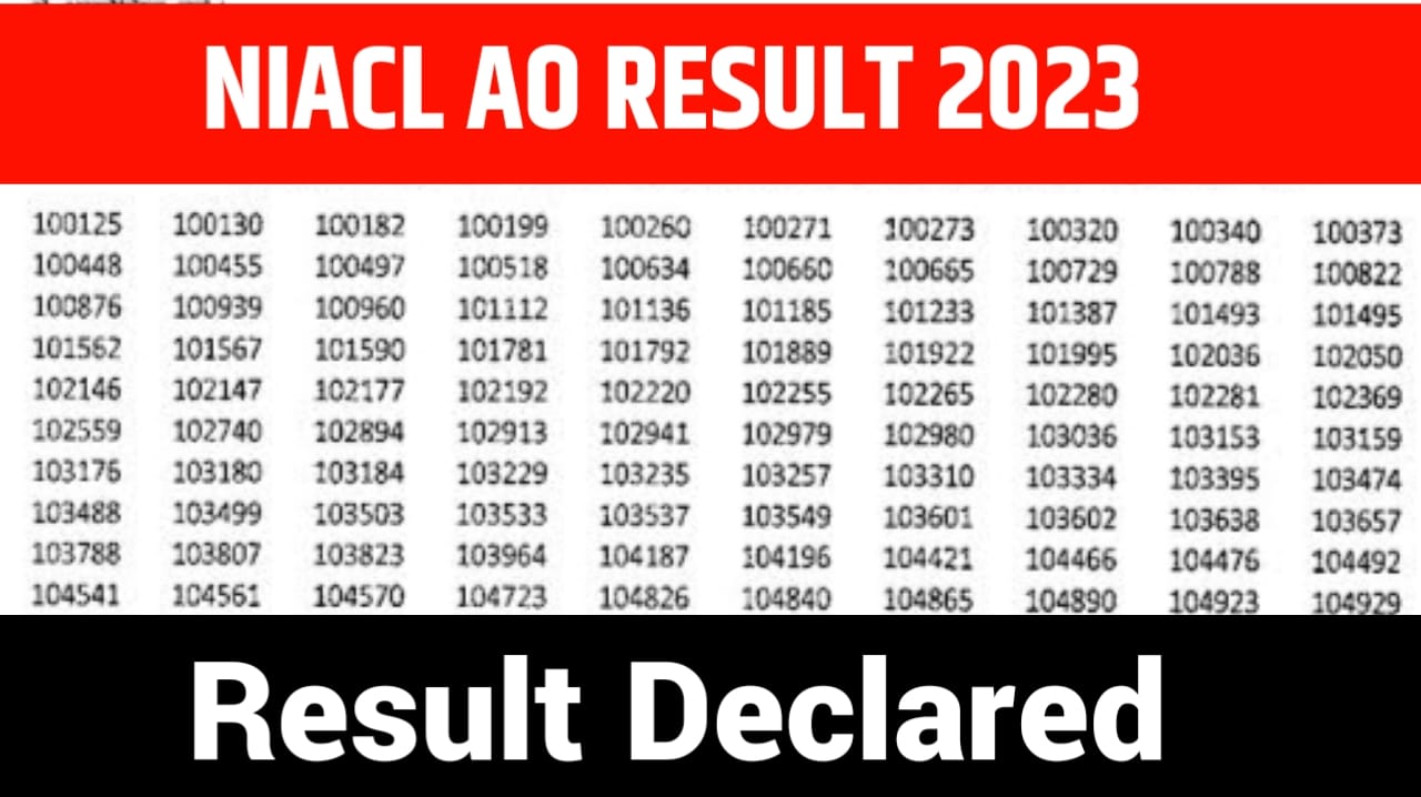 NIACL AO Result OUT 2023