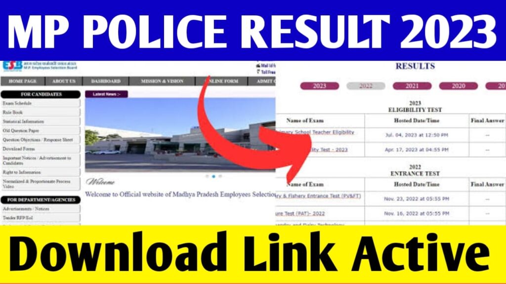 MP Police Constable Result OUT 2023