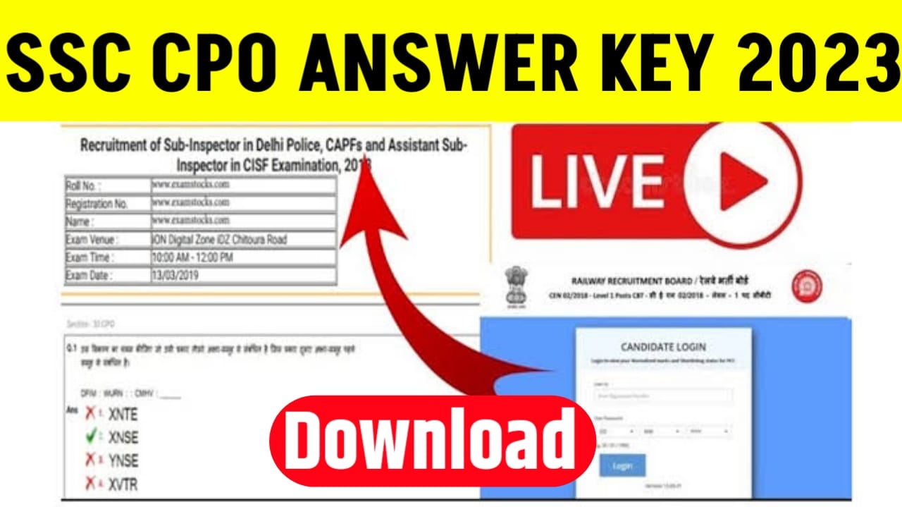 SSC CPO Answer Key OUT 2023