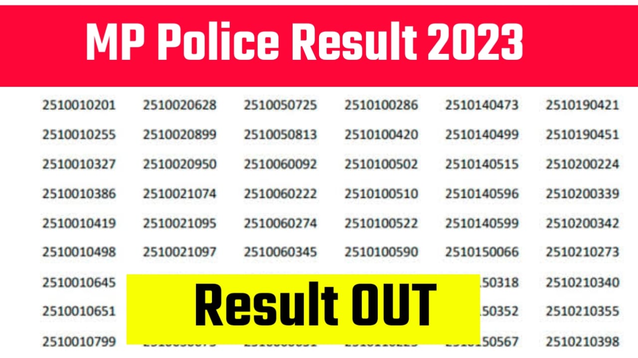MP Police Constable Result out 2023