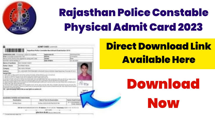Rajasthan Police Physical Admit Card OUT 2023