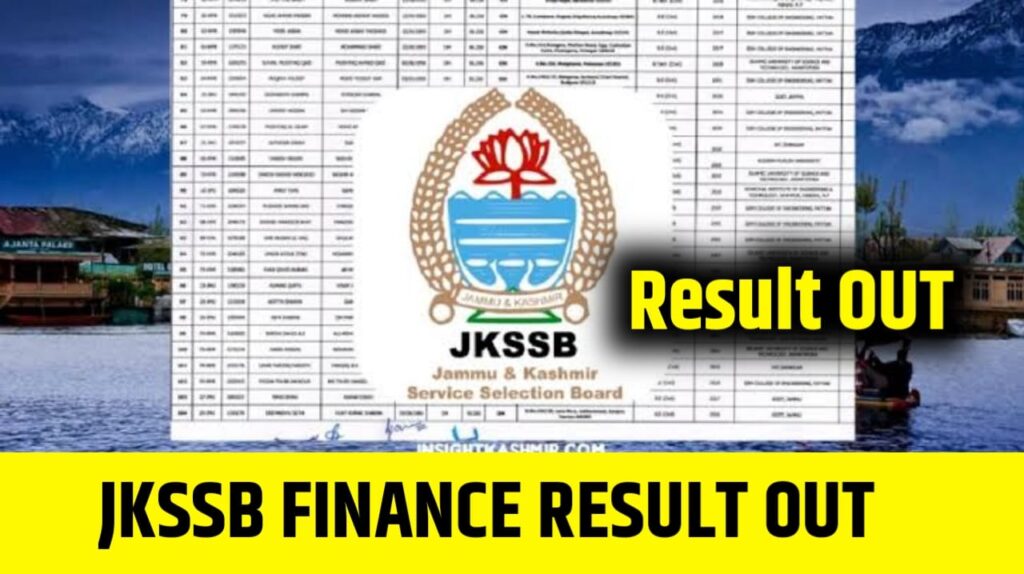 JKSSB Finance Account Assistant Result OUT 2024