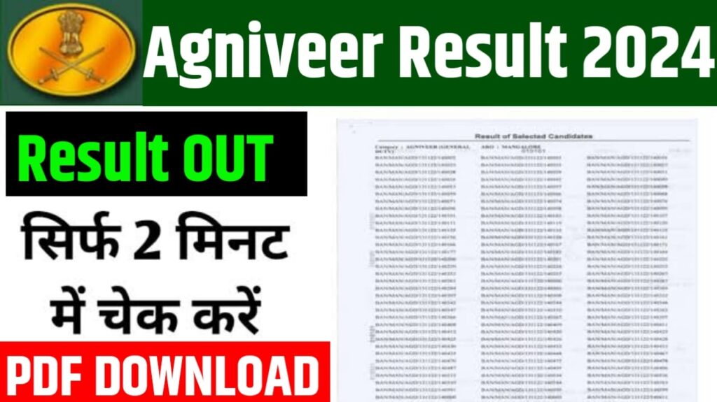 Army Agniveer Result OUT Direct Link 2024